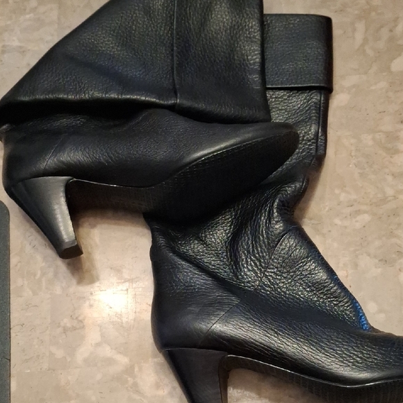 Tahari Black Heeled Leather Boots - Picture 4 of 5